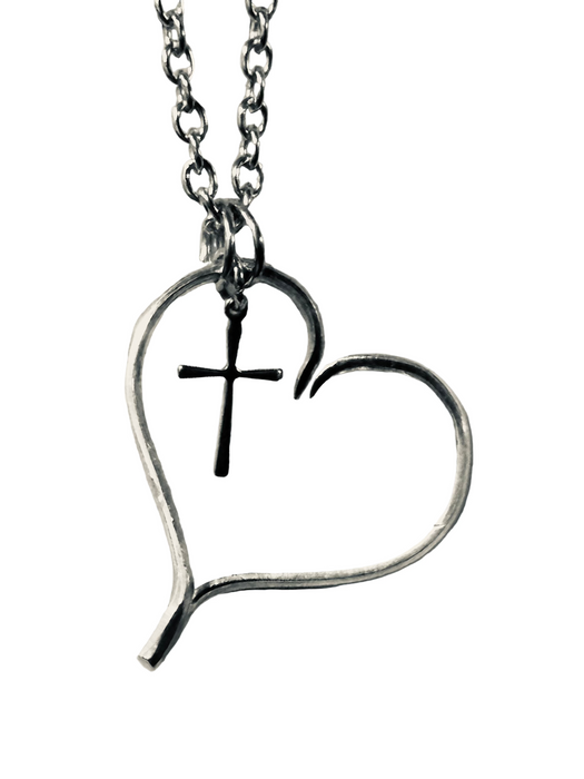 Silverplate Cross My Heart Necklace