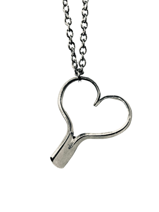 Silverplate Fork Tine Heart Necklace