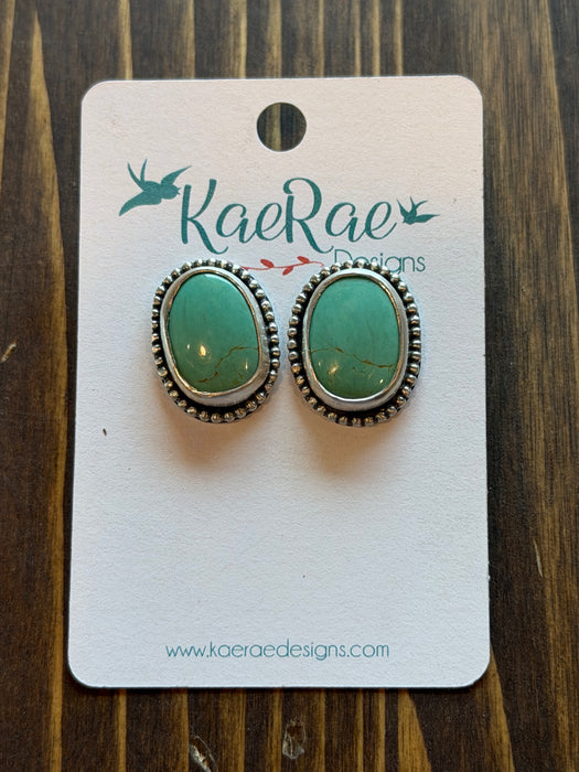 Kingman Turquoise Oval Stud Earring
