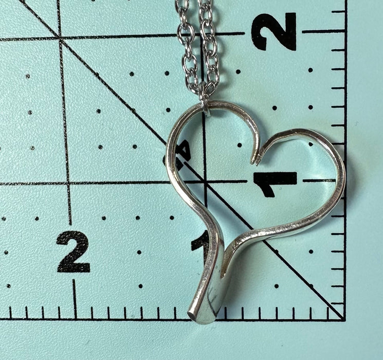 Silverplate Fork Tine Heart Necklace