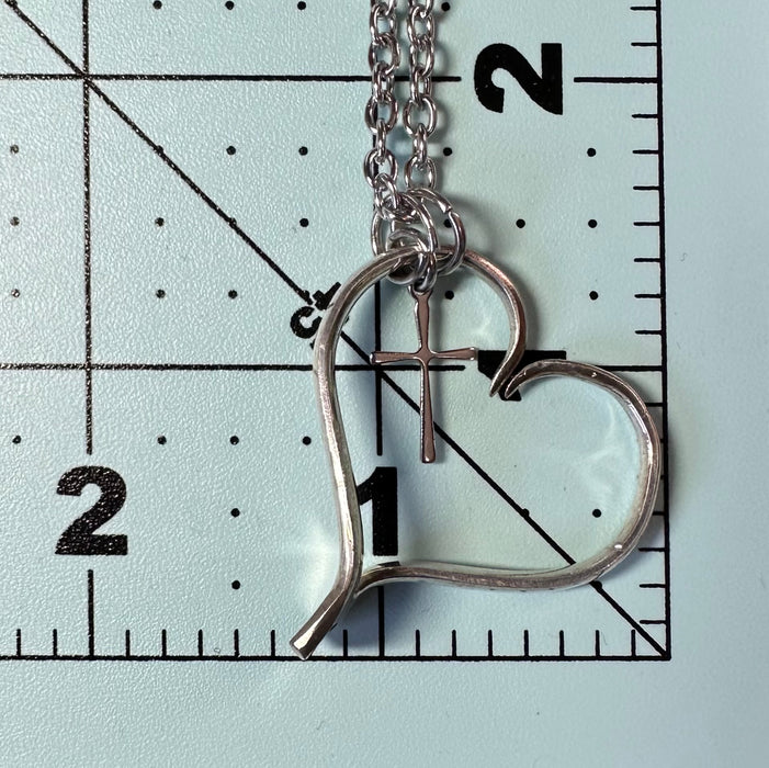 Silverplate Cross My Heart Necklace